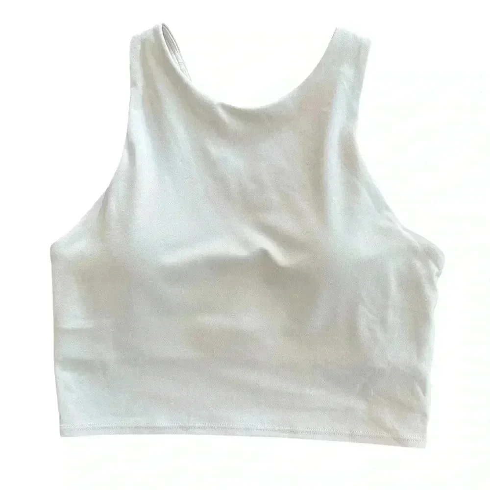Athleta Crop Workout Tank With Built In Bra Light Pink XS yoga Activewear Gym